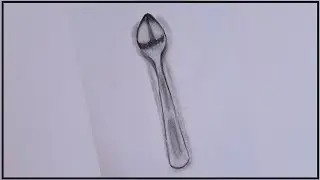 Realistic Spoon Drawing Tutorial Step By Step | Still Life Drawing with Pencil | Charcoal Drawing
