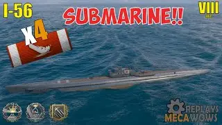 Submarine I-56 4 Kills & 124k Damage | World of Warships Gameplay
