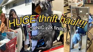 HUGE y2k fall THRIFT TRY ON HAUL!!! (thrifting iconic finds ONLY!)