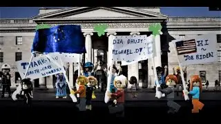 St Patrick's Day Parade 2021 Dublin Ireland Greetings to President (s) Michael D Higgins & Joe Biden