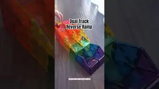 Dual Track Reverse Magnetic Tiles Ramp #connetixtiles #magnetictiles #ballrun #cartrack