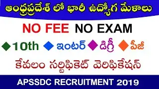 #latest private jobs 2019||APSSDC Recruitment 2019||10th , inter, degree, pg jobs 2019||Jobs Academy
