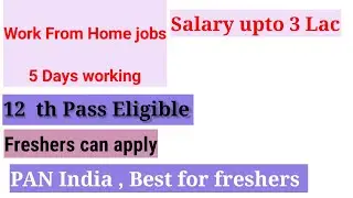 Wipro Work From home jobs | Hr Contact number | graduate | freshers | sal upto 3 lac