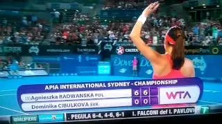 Final point Live finals Radwanska vs cibulkova sydney 2013