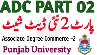 Associate Degree Commerce Part 2 Datesheet 2024 | Supply Exams 2024 PU | Punjab University