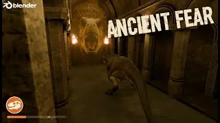 T-REX in ancient  temple | Blender 3D Animation