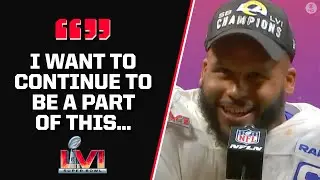 Aaron Donald Addresses RETIREMENT Rumors Following Super Bowl LVI Victory | CBS Sports HQ