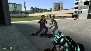 Donald trump, t rex, witch and tank from l4d fight