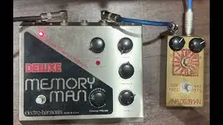 Electro Harmonix Deluxe Memory Man + Analogman Sun Face Fuzz NKT 275 red dot