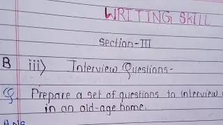 12th english board paper 2026|  Writing Skill | Interview Questions |