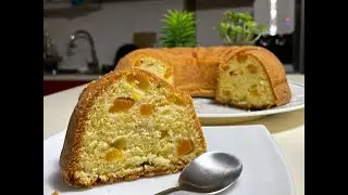 Kek Peach | Peach Pound Cake | Resepi mudah