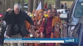 Monks walking 2,300 miles for peace
