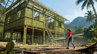 Talented Girl Spends 120 Days Building a Two-Story Bamboo House Alone | by @lyluulinh97