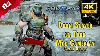 Doom Slayer против Тора God of War Ragnarok PC Mod Gameplay