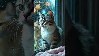 Rainy Day Cat Vibes 🐱 | Lonely Eyes 💧 | Piano Background Moment #cat #sad #emostional