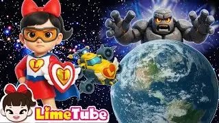 🌍 Save the Earth! Super Lime vs Golem Monster ⚡ Demon Hunters Unite | Nursery Rhymes & Kids Songs