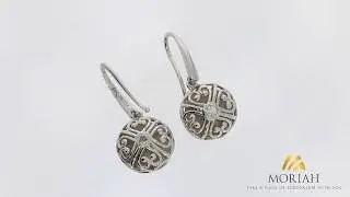 Judaica Stores In NYC: white gold earrings with the Jerusalem stone