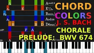 Bach's Chorale Prelude BWV 674 | Chord Analysis and Color Visualization