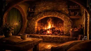 Hobbit Fireplace Ambience | Cozy Shire Evening