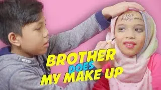 Lucu!! Bang Muntaz Halilintar  Make up-in Saleha Malah Coret-coret - My Brother Does My Make Up