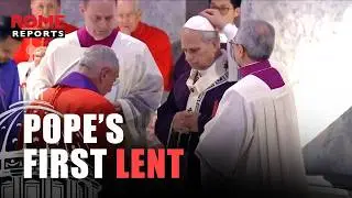 POPE LEO XIV receives the ashes during the Mass that marked the beginning of LENT