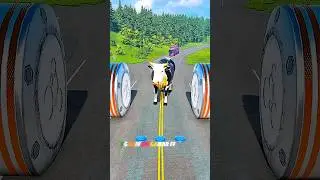 Big & Small Buses vs Cow Hydraulic Crush -BeamNG.drive #car #usa #usashorts #trending