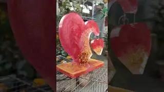 Resin Art Heart Mold | creative art #resinart #video #creative #art #ytshorts #resinmold #viralvideo