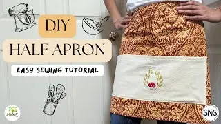 DIY half apron sewing tutorial | How to make an easy half apron