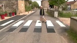 Saône-et-Loire : un passage piéton en 3D testé à Jugy