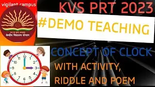 KVS PRT DEMO|HOW TO TEACH CLOCK OR TIME IN PRIMARY CLASSES |KVS PRT 2023@vigilantcampus5883