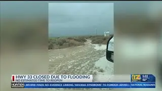 Rain floods portion of Hwy 33 Tuesday
