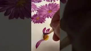 Easy purple flowers #art #shorts #viral