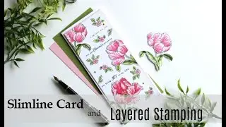 How to Build a Slimline Card  with Altenew Build a Flower Poppy