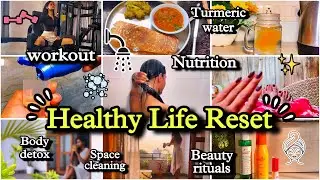 Healthy Life Reset ✨🌺🌻❤️👀body stretch, turmeric water, meditation, space cleaning….