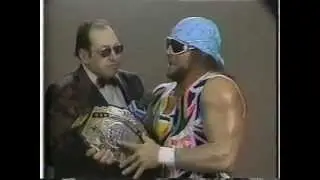 Gorilla Monsoon interviews Macho Man Randy Savage (01-03-1987)