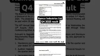 Ramco Industries Ltd Q4 2025 result #finance #news #result