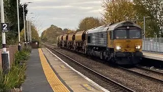 &ldquo;British Rail 1948-1997&rdquo; 66789 6E30 with 5 ballast depositing wagons 13;59 4E Lea Road 5/11/2025
