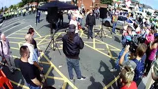 Worcester EDL march gathering SPEECH, the Cornmarket.