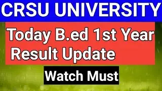 Crsu b.ed result out! Today result update Result link Description me h