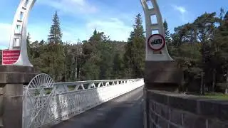 The iconic 1905 listed Victoria Bridge over the River Dee to Mar Lodge in  Aberdeenshire Scotland