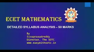 ECET-2022 MATHEMATICS SYLLABUS ANALYSIS by Sivaprasadreddy @OneTryAcademy-SOTC  CID:22001