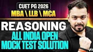 CUET PG Reasoning All India Open Mock Test Solution | CUET PG Reasoning Preparation Strategy 2026
