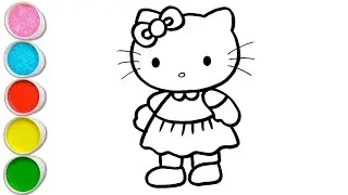 Cute Hello Kitty Drawing, Painting and Coloring For Kids and Toddlers_ How to Draw Hello Kitty 