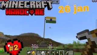 I made Indian flag in my survival world || minecraft pe survival series #2 ||