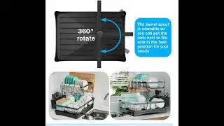 Large Dish Drying Rack, 2-Tier Dish Racks for Kitchen Counter, #dishrack #kitchenappliances #rack