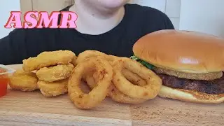 ASMR MUKBANG BURGERKING CHILLI CHEESE ANGUS BURGER, ONION RINGS, NUGGETS | NO TALKING |EATING SOUNDS