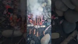 Riverside BBQ in Pakistan | Kabul River #shorts