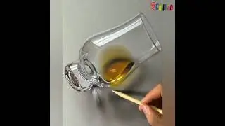 Wine Glass drawing. Realistic wine glass painting. most amazing drawing. e Children...#shorts