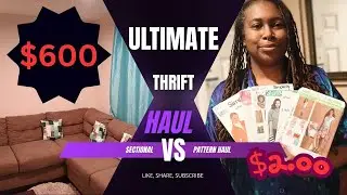 The Ultimate Thrift Haul $600 Sectional vs $2.00 Patterns! #thrifthaul #sewinghaul #thrift finds