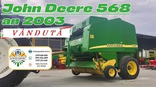 [VÂNDUT] Presa pe tamburi de baloti rotunzi JOHN DEERE 568 + telecomanda Bale Track - AgroDiamant